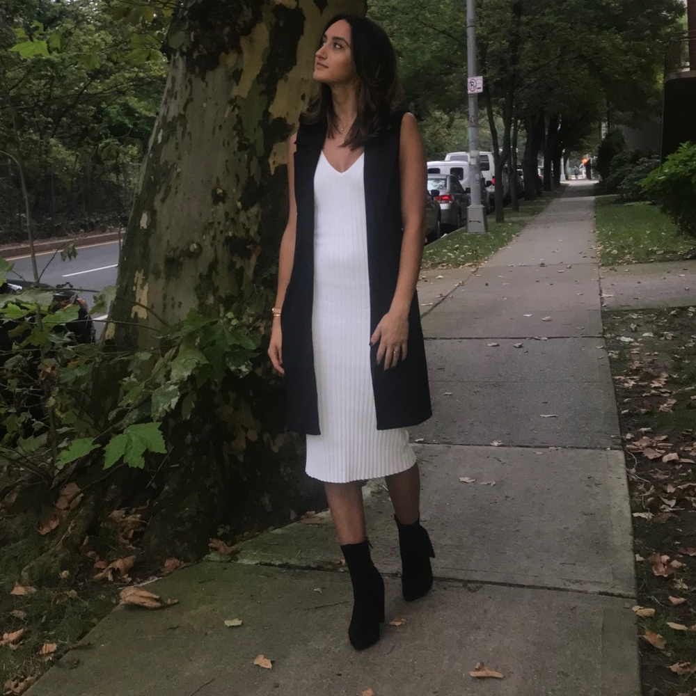 Black long vest